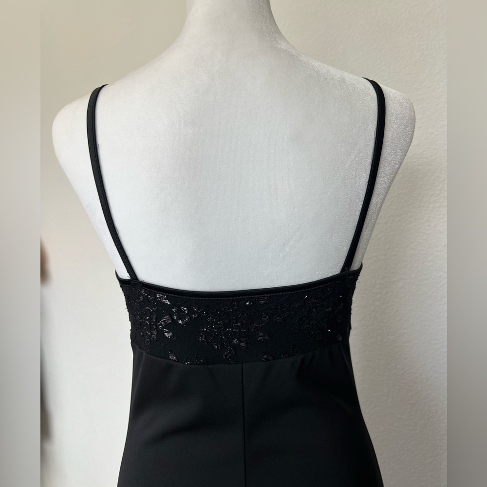 Vintage Y2K Byer Too! California Black Spaghetti Strap Maxi Formal Dress Sz. M - Picture 7 of 10